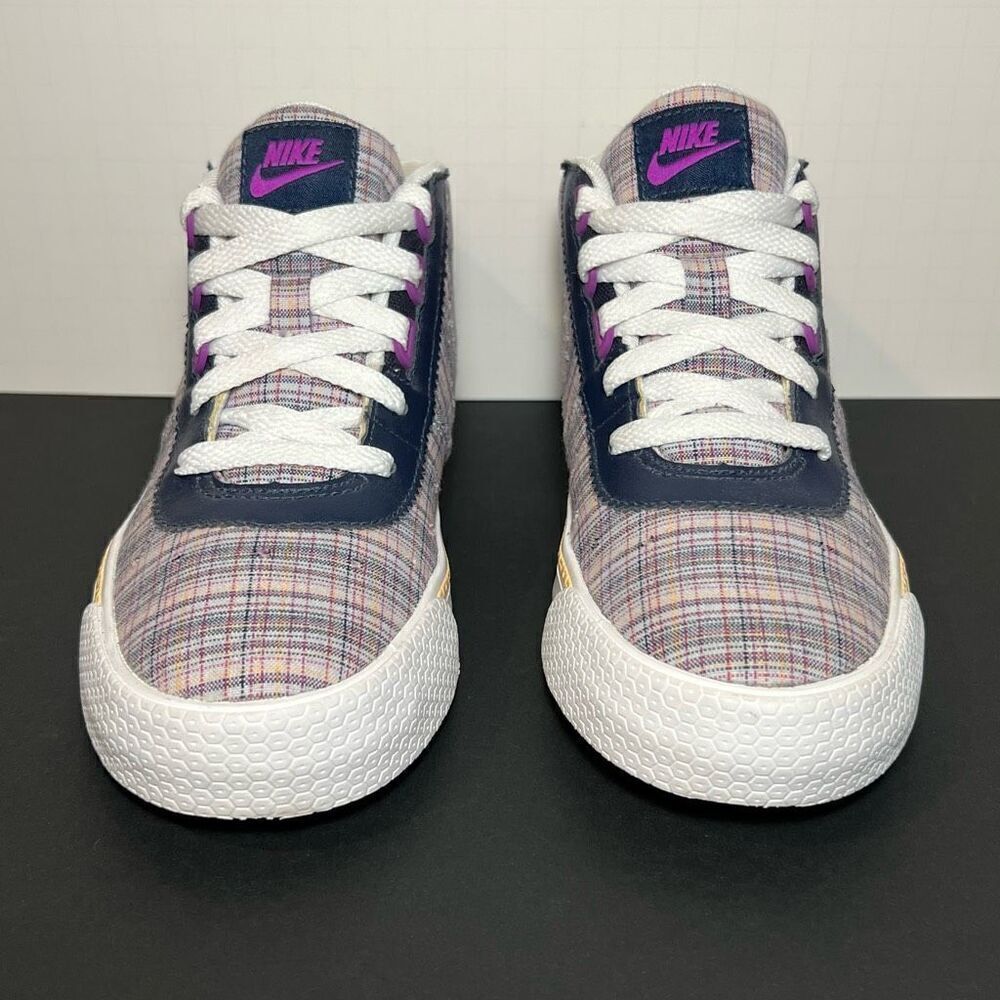Womens *RARE* NIKE Hachi Textile Purple Plaid Casual Lace Up Sneakers / Size 6 - Picture 2 of 8